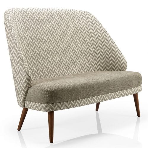 Alissa highback lounge sofa with a relaxed seat height of 42 cm, depth of 78 cm, and a backrest angle of 105 degrees.