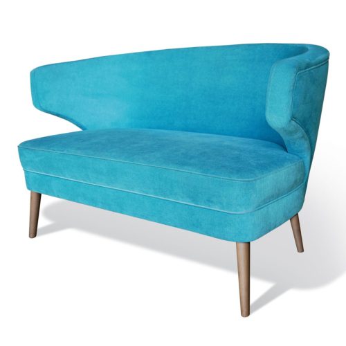 front view of design sofa with wooden legs