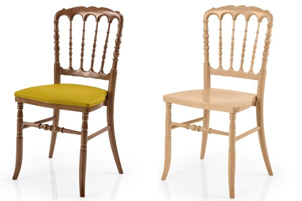 an ornate, wooden banqueting chair