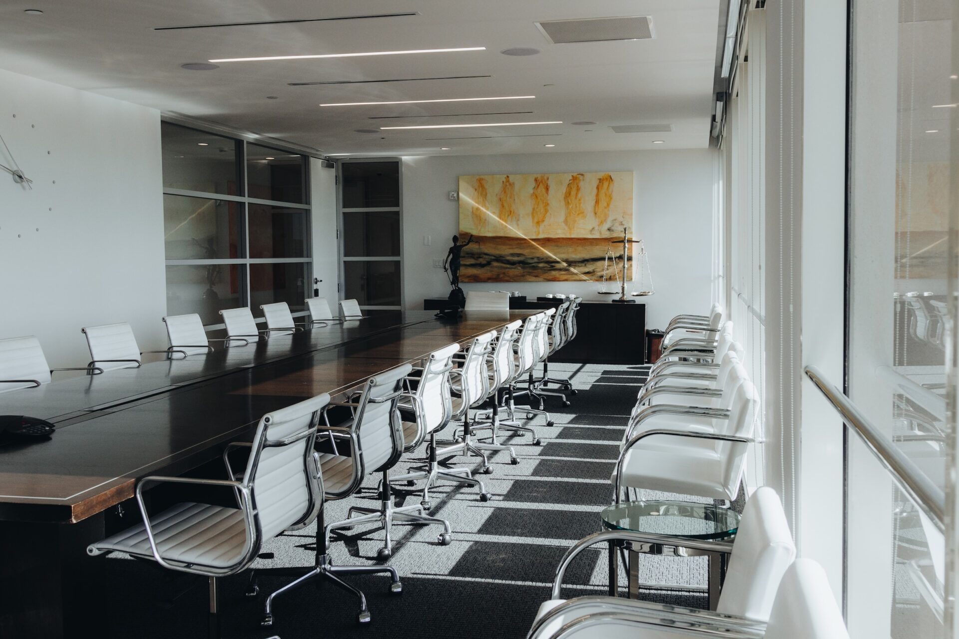 some conference commercial furniture in an office